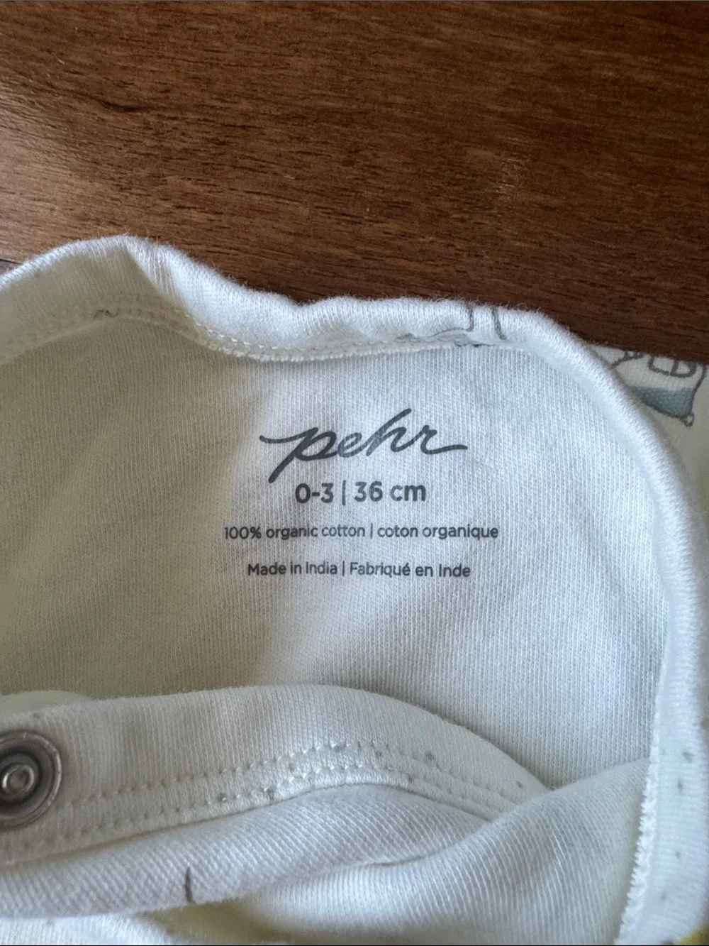 Pehr organic cotton Long-Sleeve Baby One-Piece Bodysuit with Pastel Animal Motif